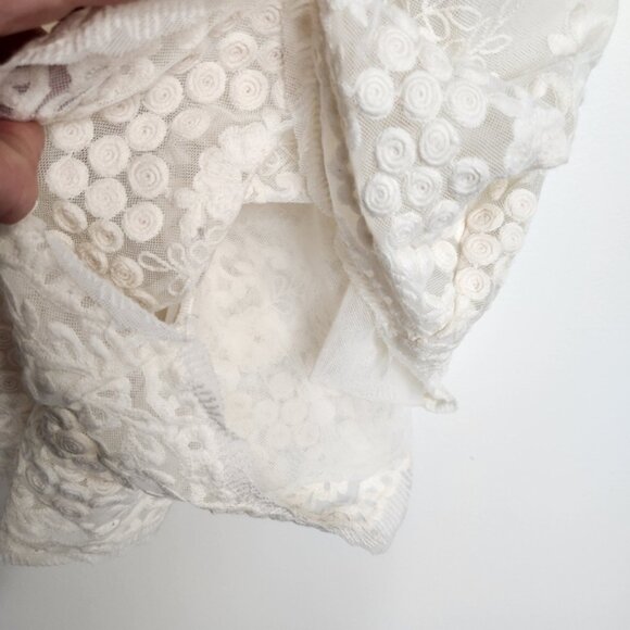 BHLDN Yoanna Baraschi Sunita White Boho Lace Bridal Short Romper Size M - Picture 7 of 16